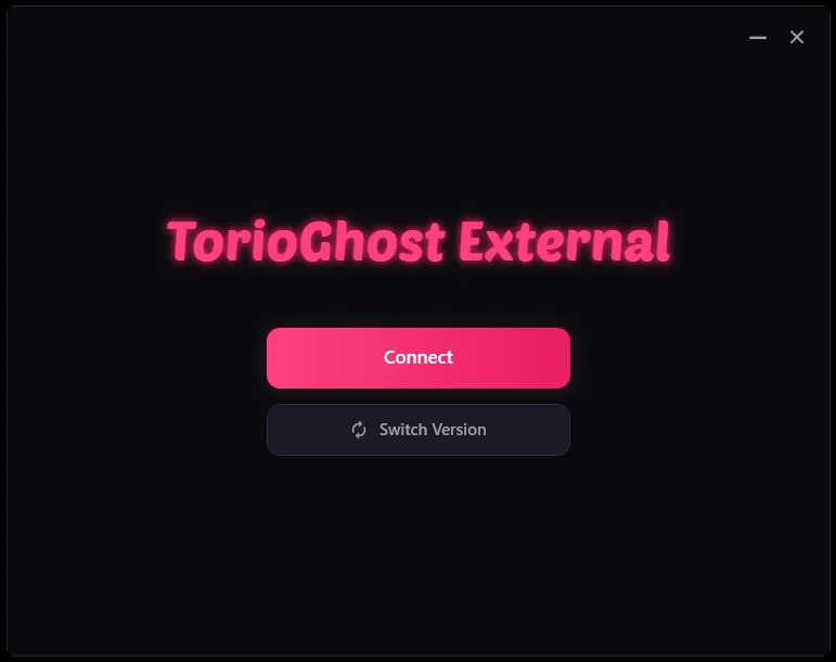 Connect screen with Connect and Switch Version buttons